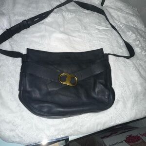 Tory Burch Black Crossbody Bag with Gold Accent